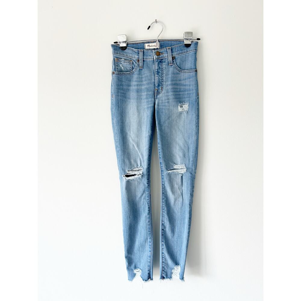 Madewell 9" High Rise Skinny Distressed Raw Hem 24